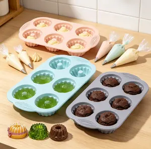 Fancy Cake Made Easy – 6Pcs Silicone Fluted Mold Set, 6 Cavity Non Stick Tube Pans for Jello, Bundt & Mini Cakes