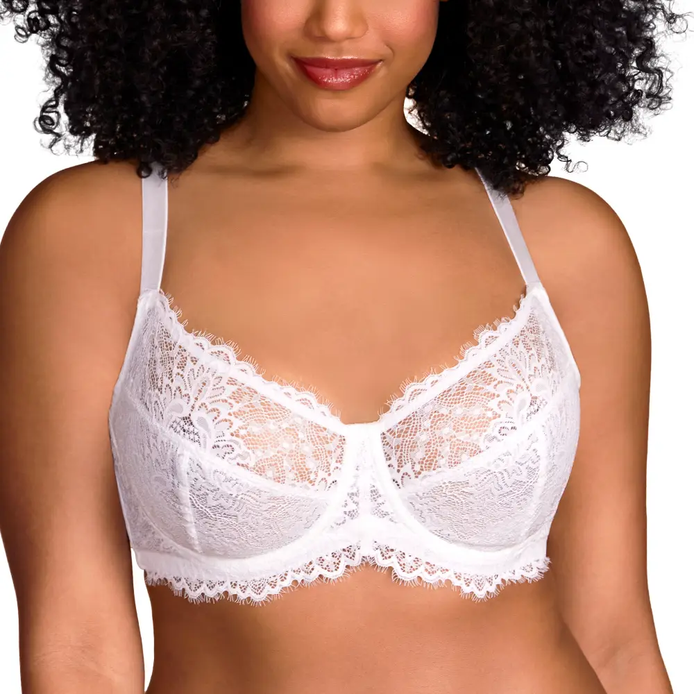 HSIA Sunflower Floral Lace Underwire Plus Size Unlined Full Coverage Bra