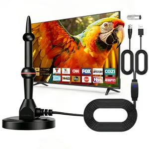 TV Antenna for Smart TV Indoor, Digital Indoor TV Antenna for Local Channels with Strong Magnetic Base, Easy Installation, Long Range Reception, 4K HD 1080P, 16ft Cables