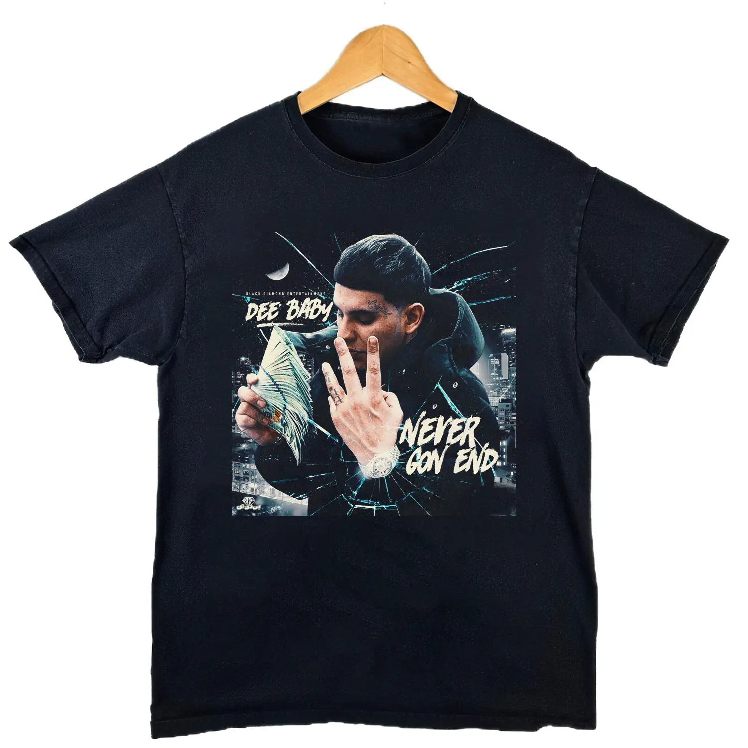 Women's Casual Fitted Cotton Round Neck Short-Sleeve T-Shirt - Deebaby "Never Gon End" Unisex Tee, Style HG4129
