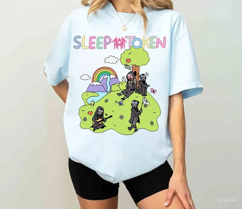 Sleep Token C0wboy Rider Shirt Cute Rainbow T-Shirt Casual Cotton