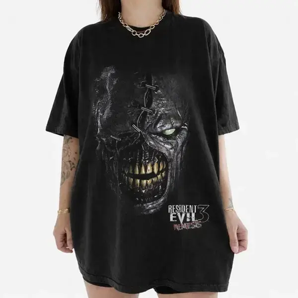 Vintage Resident Evil 3, Nemesis Head t Shirt, Survival Horror Game Tee