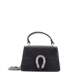 Pre-owned GUCCI Leather Top Handle Bags Dionysus Top Handle Bag with Crystals Mini by Rebag