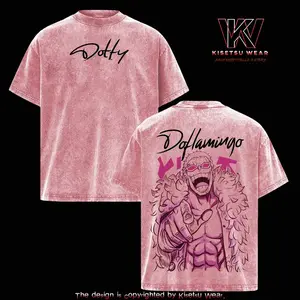 One Piece Doflamingo Vintage Washed Oversized T-Shirt