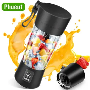 Phueut Portable Blender USB Rechargeable Mini Blender with 6 Blades, 380mL Traveling Fruit Juicer Cup for Shakes and Smoothies