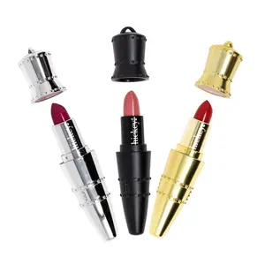 Hickey Lipstick The Essential Collection - Nothing But Nude Hot Hot Pink & The Perfect Red Lipstick Set with Refillable Cases & Adjustable Chains for Makeup