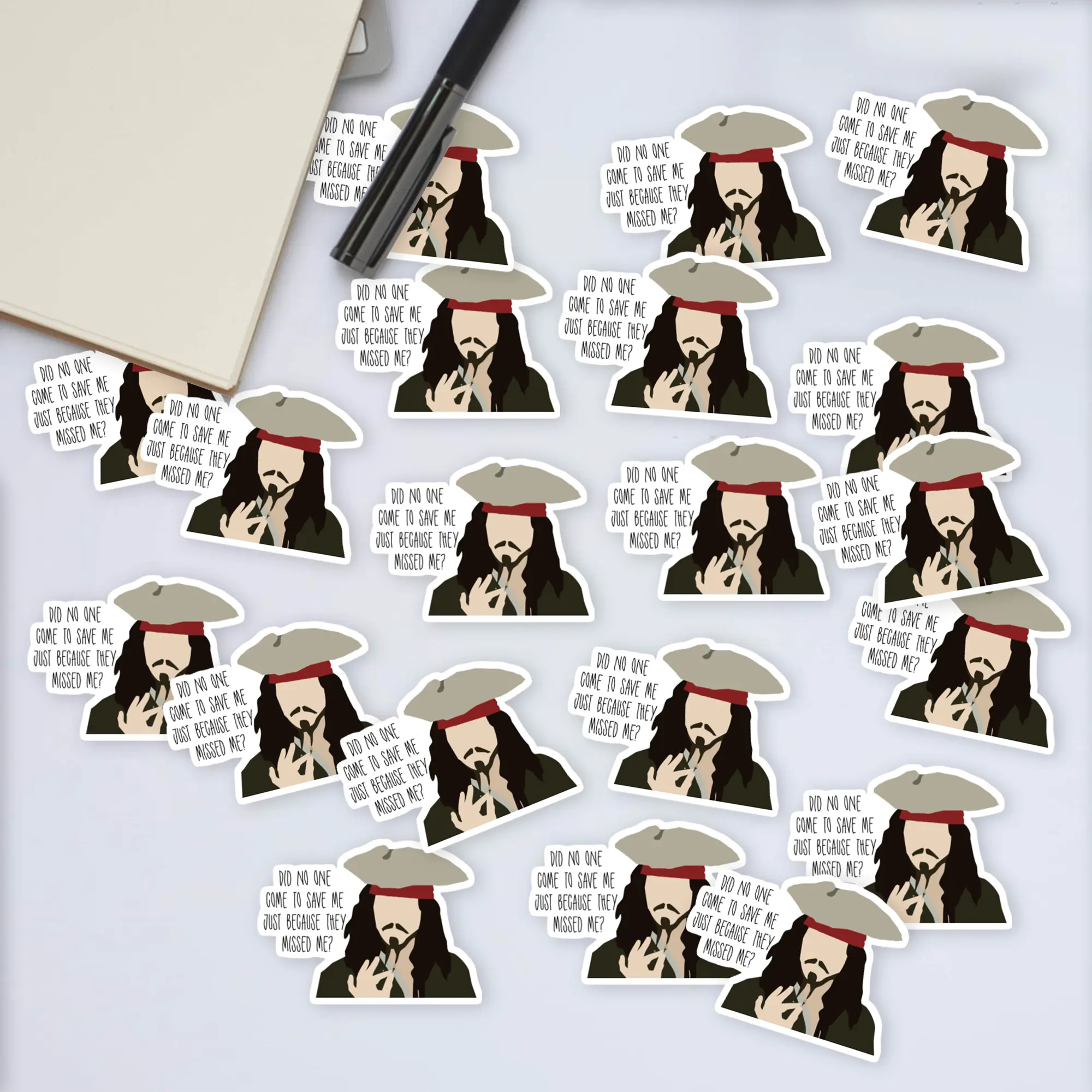 Stickers Pack 20 Pcs Jack Aesthetic Sparrow Vinyl Colorful Skateboard Car Water Bike Laptop Bumper Waterproof Luggage Bottle Guitar