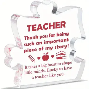 1Pc Teacher Appreciation Gift - Acrylic Thank You Plaque for Women Educators | Perfect for Back to School, End of Year & Graduation Signage