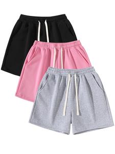 men's solid color drawstring waist shorts, casual regular fit soft comfy breathable shorts for daily wear, men's bottoms for all seasons, loose solid shorts