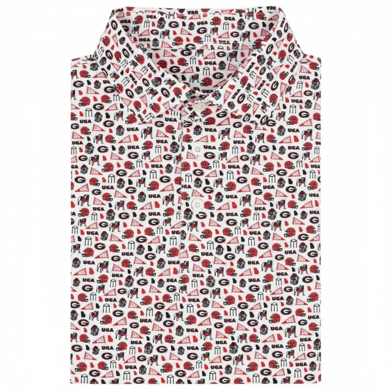 Men's Collegiate-Style Polo Shirt, Georgia Gameday Casual Menswear Top