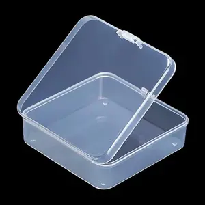 5 Pack Clear Plastic Beads Storage Containers Box with Hinged Lid for Beads and More (3.3 x 3.3 x 1.1 Inch)