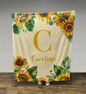 Monogram Floral Fleece Blanket: Personalized Name Blanket
