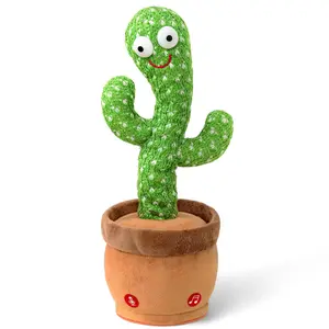 Dancing Cactus Plush Toy, Fidget Sensory Toy for Stress Relief, Interactive Talking Cactus for Kids & Adults