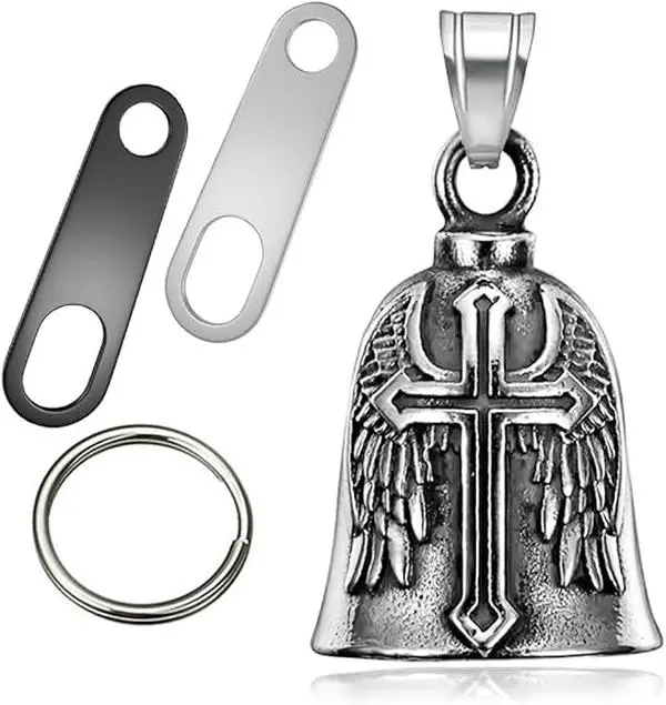 Guardian Angel Motorcycle Bell , Drive Safe Pendant for Men Women Riders, Lucky Charm for Moto Riding Safety, Universal Moto Bell for Harley/Dirt Bike/Cruiser, Protective Angel Charm Gift for Motorcycle Enthusiasts, Stylish Moto Safety Accessory