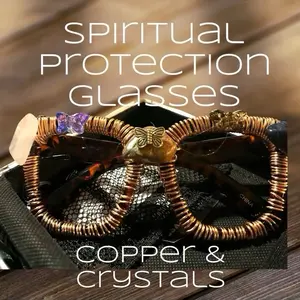 Spiritual Protection Glasses Copper & Crystals - Unique Design for Protection