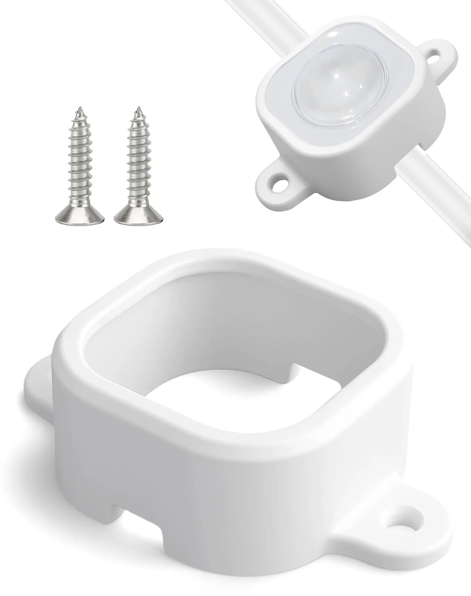 100 PCS Plastic Mounting Brackets for Govee PRO H706A H706C Outdoor LED Lights H706, Flush Mount Lamp Shade Clips with Enhanced Stability for Soffit, Eaves Festive Decor Installation