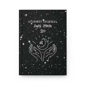 Astrology Journey Journal - Personalized Leo Cover, Night Sky Notebook for Star Lovers, Birthday Gift, Celestial Writing Diary
