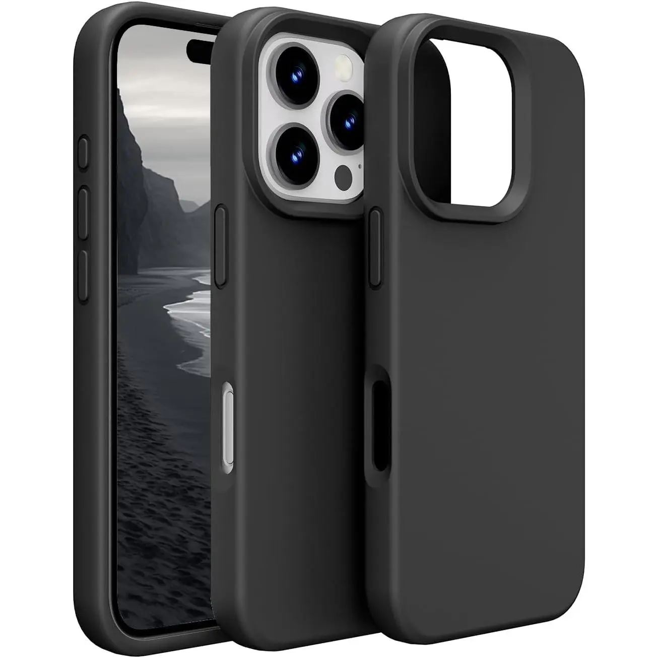 Designed for iPhone  17 16 15 14 13 12 11 Pro Max plus Case,Premium Liquid Silicone  [Soft Anti-Scratch] Shockproof Slim Protective Phone Case for Men Women,Black