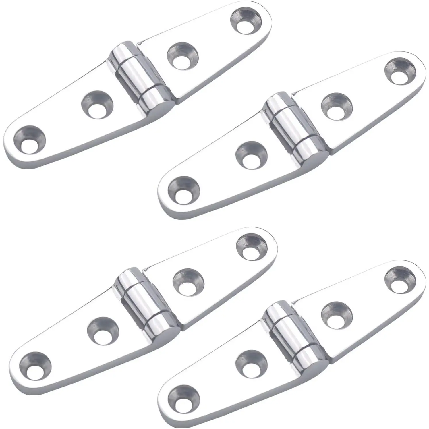 4pcs 4" x 1" Stainless Steel Boat Butt Hinges - Marine Grade Saltwater Safe for Hatch Doors, Compartments, Corrosion-Resistant, Wiggle-Free, Durability in Saltwater Environment