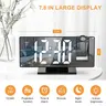 LED Digital Projection Alarm Clock - 7.8in Display, 180° Rotatable Projector, Black & White Light, Digital Dimmable Clock, Date & Week Display, Voice Control, 12/24H Format, Sleep Mode, USB Port, Home Bedroom Timekeeping Decor, Projection Clock,techvibes