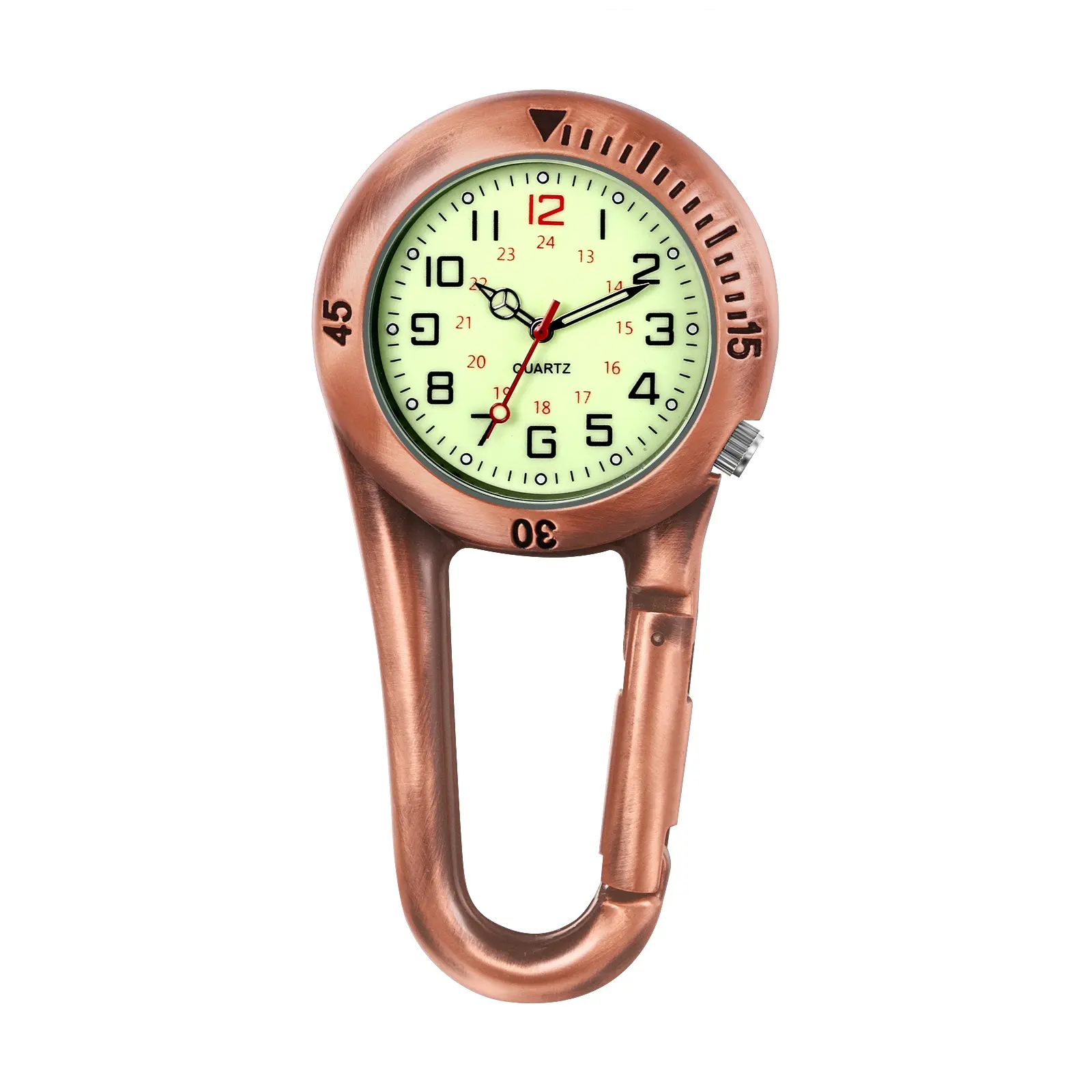 OIDEA Men's Outdoor Carabiner Pocket Watch - Luminous Dial & Hands, Frosted Case, Backpack Clip Fob Watch for Hiking, Camping, & Fob Watches Outdoor Adventure Pocket