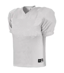 Exxact Sports Football Jerseys for Men - Football Practice Jersey Adult, Mesh Polyester Plain Sports T-Shirt, Football Practice Apparel (Silver)