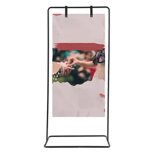 Wedding Sign Stand Adjustable Height Display Holder with Leather Buckles for Welcome Sign Seating Chart Heavy Duty Iron Frame 31 5 x 19 7 x 68 9 Inch Black for Party Event Decoration