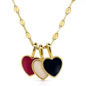 Three Hearts Necklace 925 Sterling Silver with Gold Plating