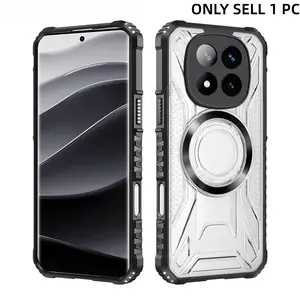 Transparent Magnetic Protective Case for Xiaomi Redmi Note 15 15Pro 15Pro+ 5G/ 14 14Pro 14Pro+ 4G/Xiaomi 17 17Pro 17ProMax TPU+PC Heavy Duty Shockproof Cellphone Cover