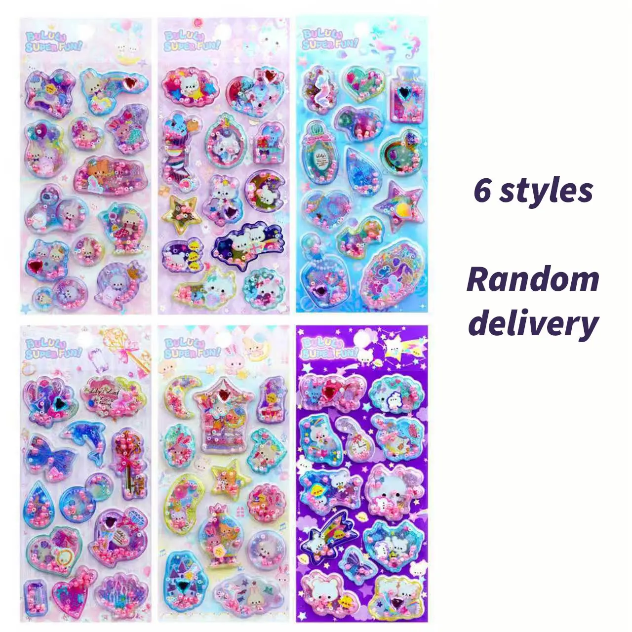 Cute 3D Shaking Crystal Sticker with Scent, DIY Cartoon Animal Liquid Sand Sequin Stickers, Ideal for Stationery, Journaling, Reward Gifts