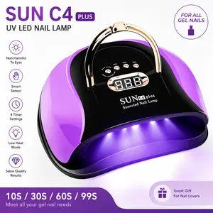 UV LED Nail Lamp for Gel Nails, Rechargeable UV Light, Professional Nail Dryer with 4 Timers, Automatic Sensor and Sensitive Mode for Fast Curing