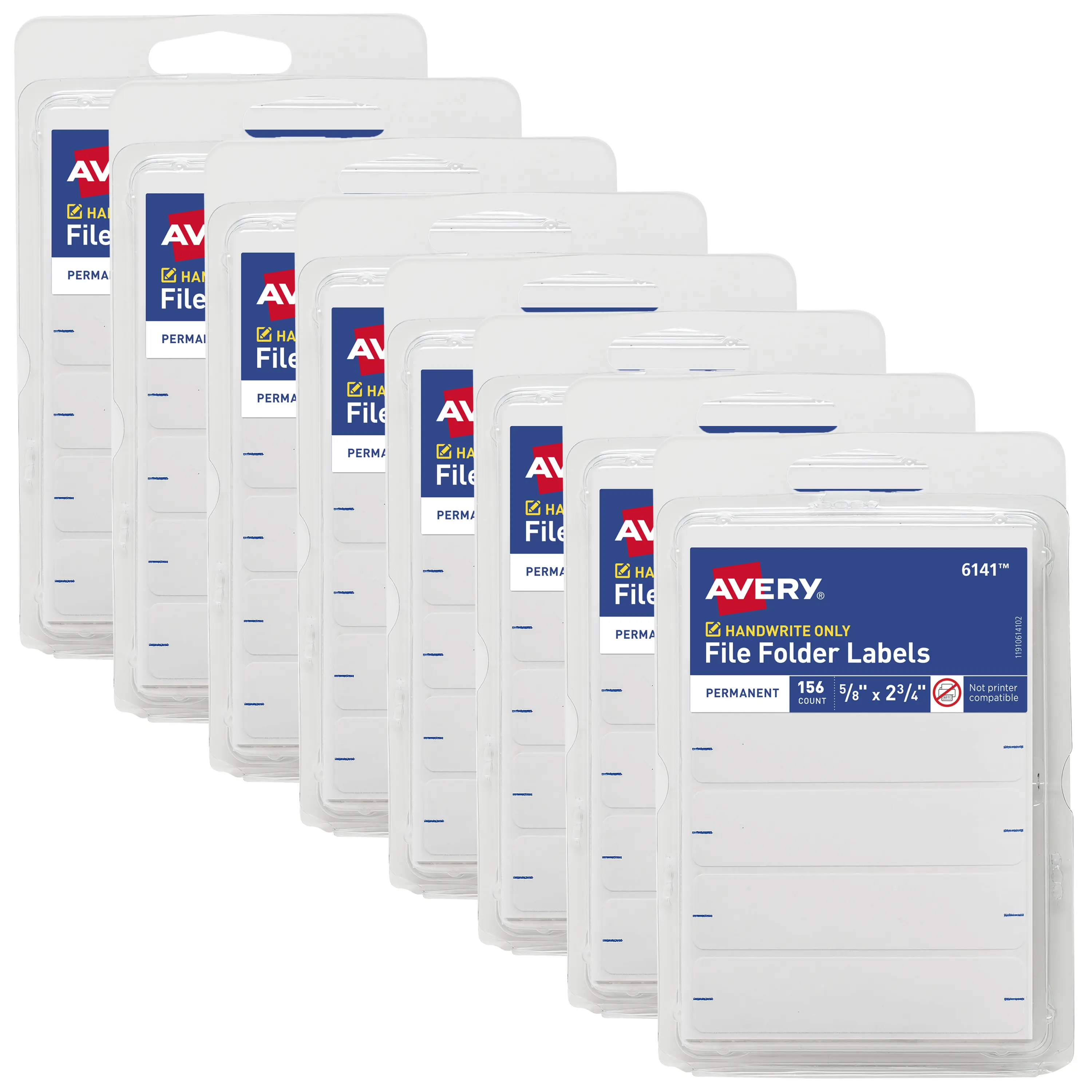 Avery File Folder Labels, 5/8" x 2-3/4", White, Non-Printable, 8 Packs, 1,248 Blank Labels Total (21925)