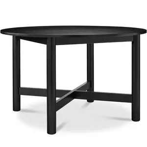 Best Choice Products 47In Round Solid Wood Dining Table, Modern Farmhouse Table For 4, Space Saving, Easy Assembly