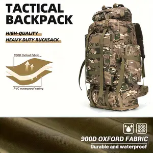 100L Camping Hiking Pack Outdoor Mountaineering Sports Bag Camping Backpack CP Camouflage