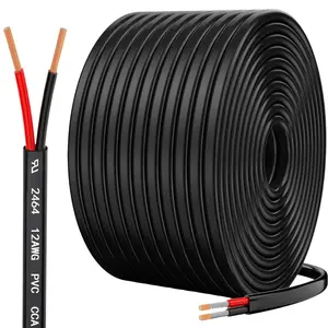 12 Gauge Wire 2 Conductor Electrical Wire, 12 AWG 3.3mm² Wire PVC Cord, 12V/24V DC Low Voltage/Copper-clad Aluminum(CCA)/Flexible/2 Wire for Automotive Wire LED Strips Lamp Lighting Marine
