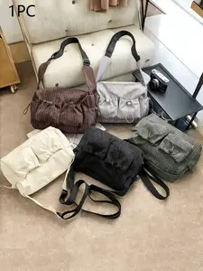 Personality classic lazy style fashion versatile shoulder messenger bag, retro simple trend striped commuter messenger bag, niche design exquisite street style suitable for daily travel, shopping and so on.