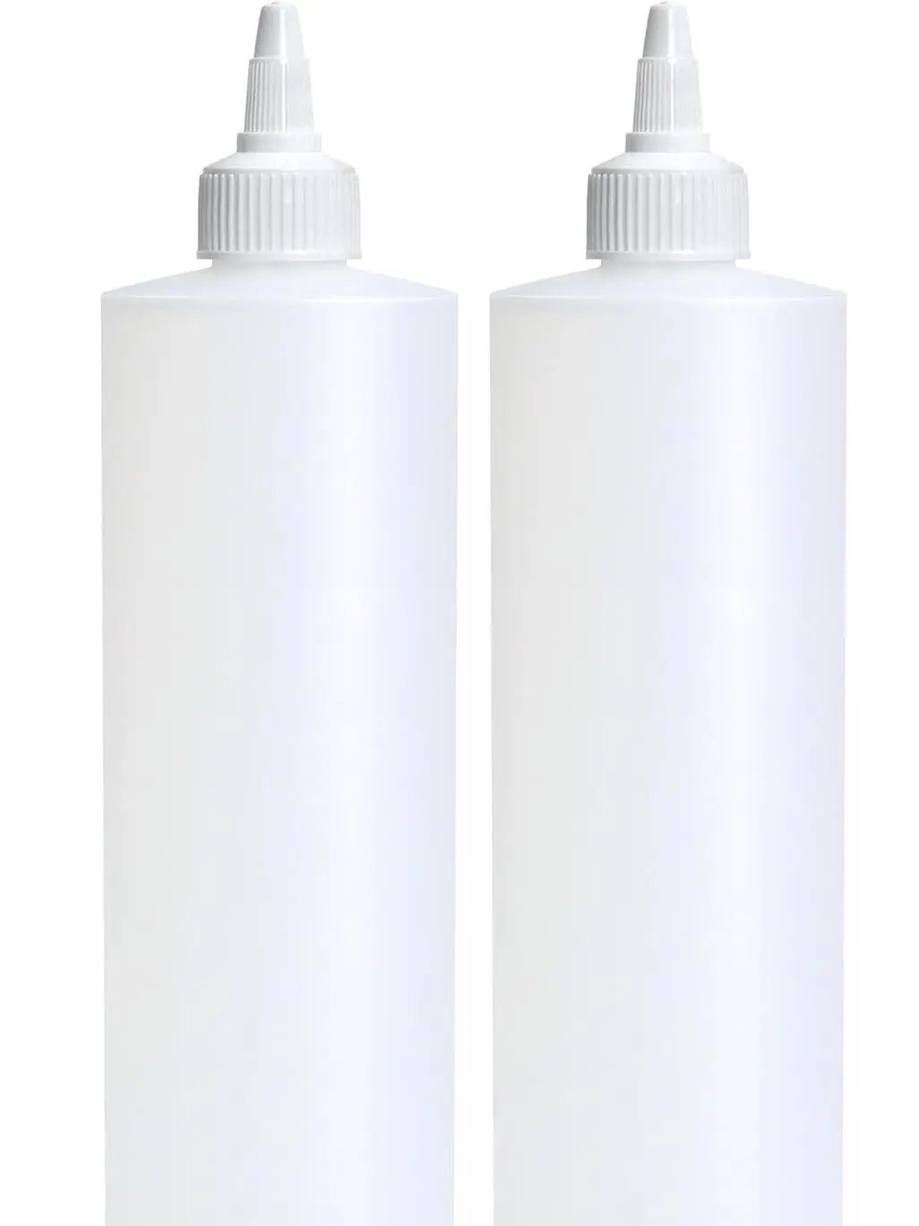Condiment Squeeze Bottles, 16 OZ Empty Squirt Bottle with Twist Top Cap, Leak Proof - Great for Ketchup, Mustard, Syrup, Sauces, Dressing, Oil, Arts and Crafts, BPA FREE Plastic - 2 PACK