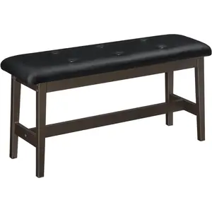Dining Bench,  Dining Room Bench with PU Leather Upholstered Seat, for Kitchen, Living Room, Hallway, Kitchen, Entryway, Brown and Black CB13CD01