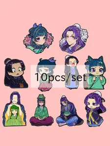 10pcs/set Anime Character Enamel Pins, Zinc Alloy Badges, Unisex Accessories for Backpacks and Clothes, Perfect Gift for Friends, Pin Included