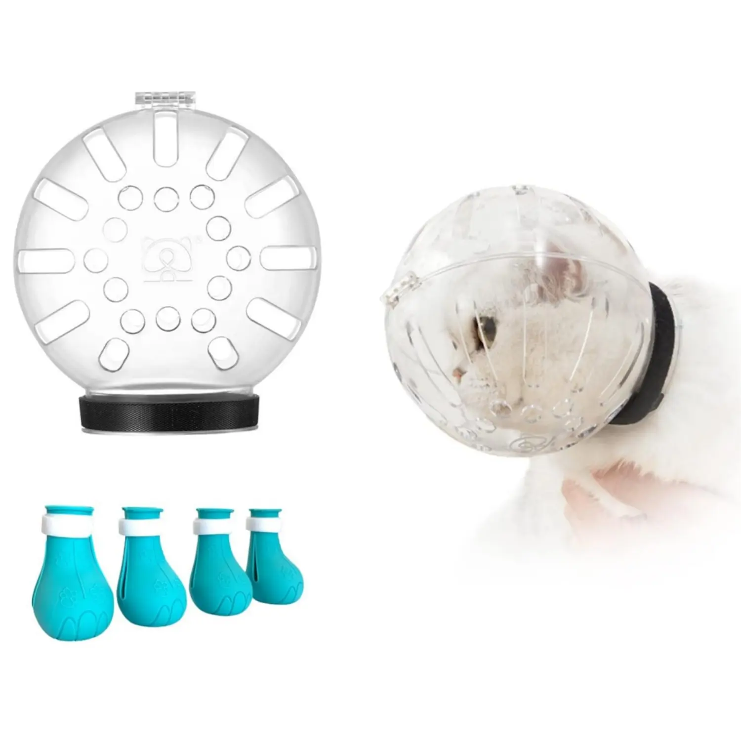 Medium Cat Muzzle for Grooming Cat Adjustable Hood with Paw Covers, Kitten Breathable Anti Bite Muzzles Anti Scratch Boots Silicone Shoes Boots Kitten Paw Protector for Pet Bathing Shaving - Home Improvement. ﻿