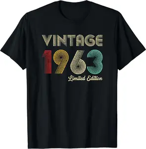 Vintage 1963 Limited Edition 61 Year Old Gifts 61th Birthday T-Shirt