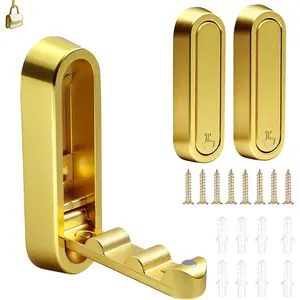 4 count  Folding Wall Hooks, Foldable Coat Hooks Wall Mount, Bags/Backpack/Clothing Hanging Mounted Hook for Bathroom, Bedroom, Kitchen