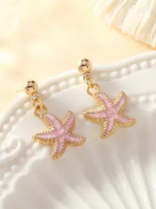 Boho Enamel Starfish Drop Earrings, Cute Vacation Gift, Ocean Beach Summer Jewelry for Women, PINK,BULE white hot pink colors ,Perfect Valentine's Day Mother's Day Birthday Gift, Bridal Wedding Prom Party Daily Wear Accessory