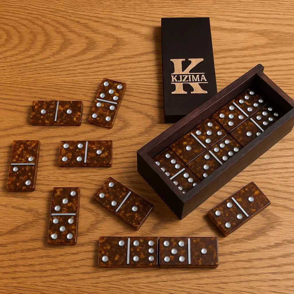 Baltic Amber Domino Set, Double-6 — Made in USA | KIZIMA®