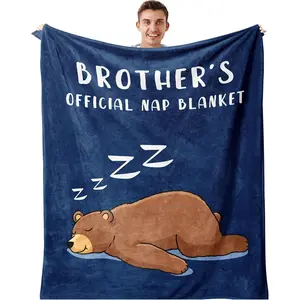 Gifts for Brother Fathers Day Nap Blanket, Cool Brother Birthday Gifts, Best Brother Gifts from Sister, Funny Gift for Brothers Adult from Sister on Fathers Day Christmas Blue Throw