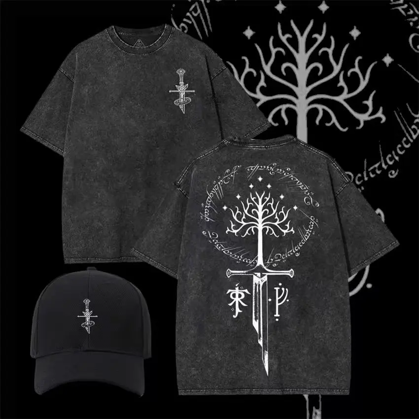 Washed T-shirt with hat included