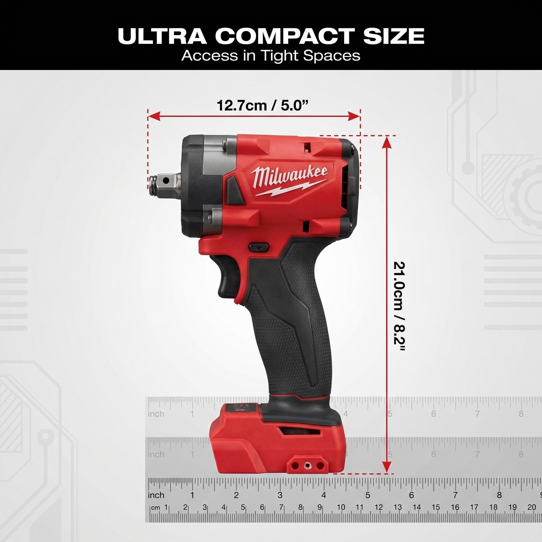 Milwaukee M18 FIW212 18V 1/2" Impact Wrench, 300Nm, 0-2400RPM Speed Range for Versatile Use tool kit set