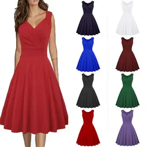 Women's cocktail light dress V-neck dress women's dress