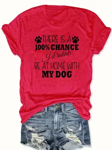 Home Dog Lovers Rather Be Home Red TShirt