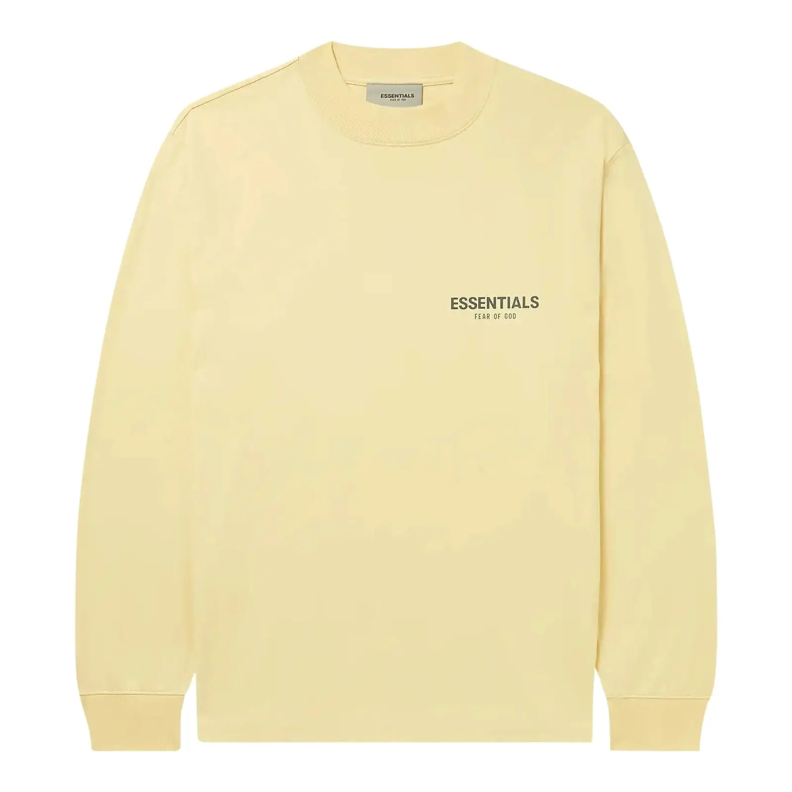 Menswear Original Fear of God Essentials Long-Sleeve T-Shirt, Garden Cream Men's Top